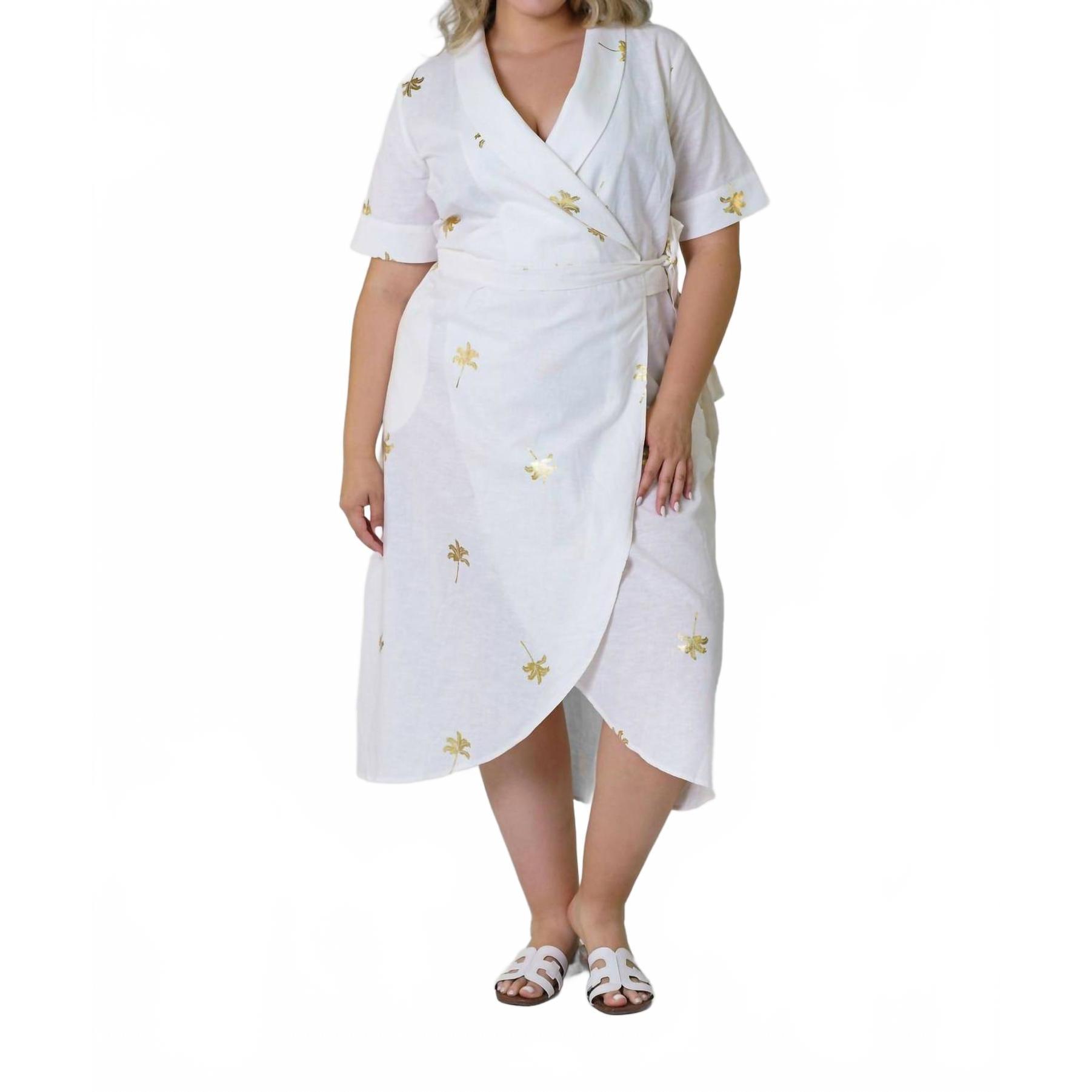 New Never Fully Dressed Cotton Linen Brooklyn Midi Dress - Plus In White With Go